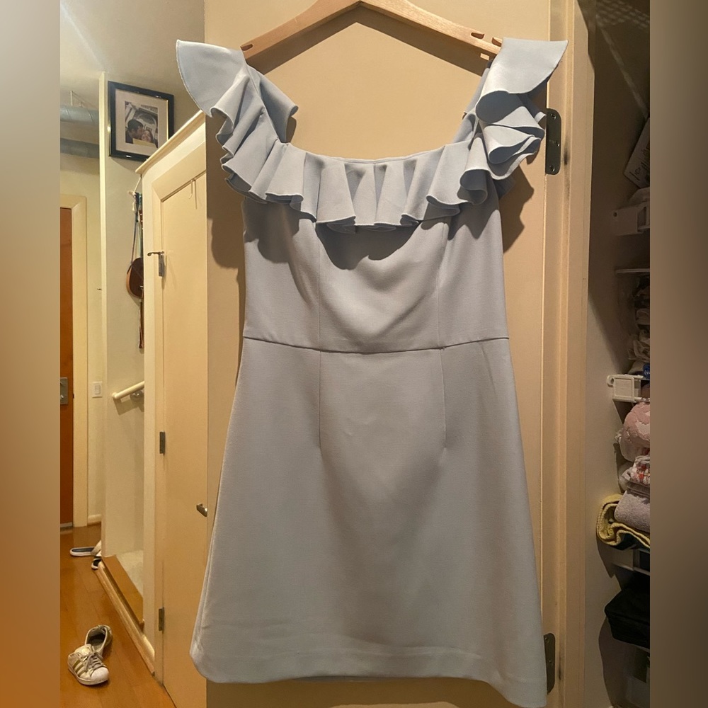 French Connection Ruffle Neck Mini Dress - Picture 3 of 5